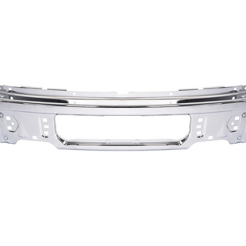 MR.GOP-Front Silvery Steel Bumper Face Bar for Ford F150 Pickup 09-14 w/ Fog Light Hole