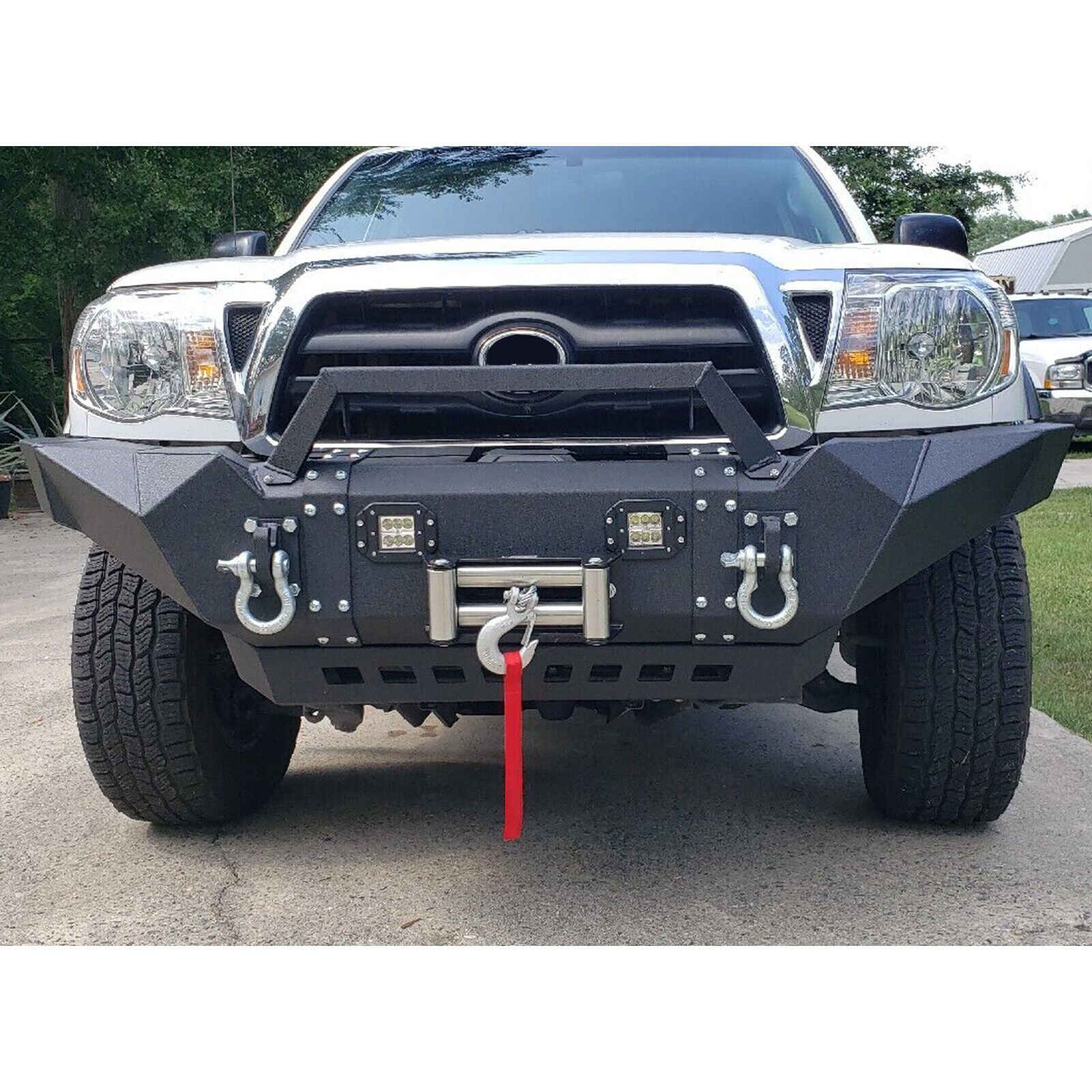MR.GOP-Front Bumper Pickup For Tacoma 2005-2015 w/ LED Lights + Winch Plate + D-Rings