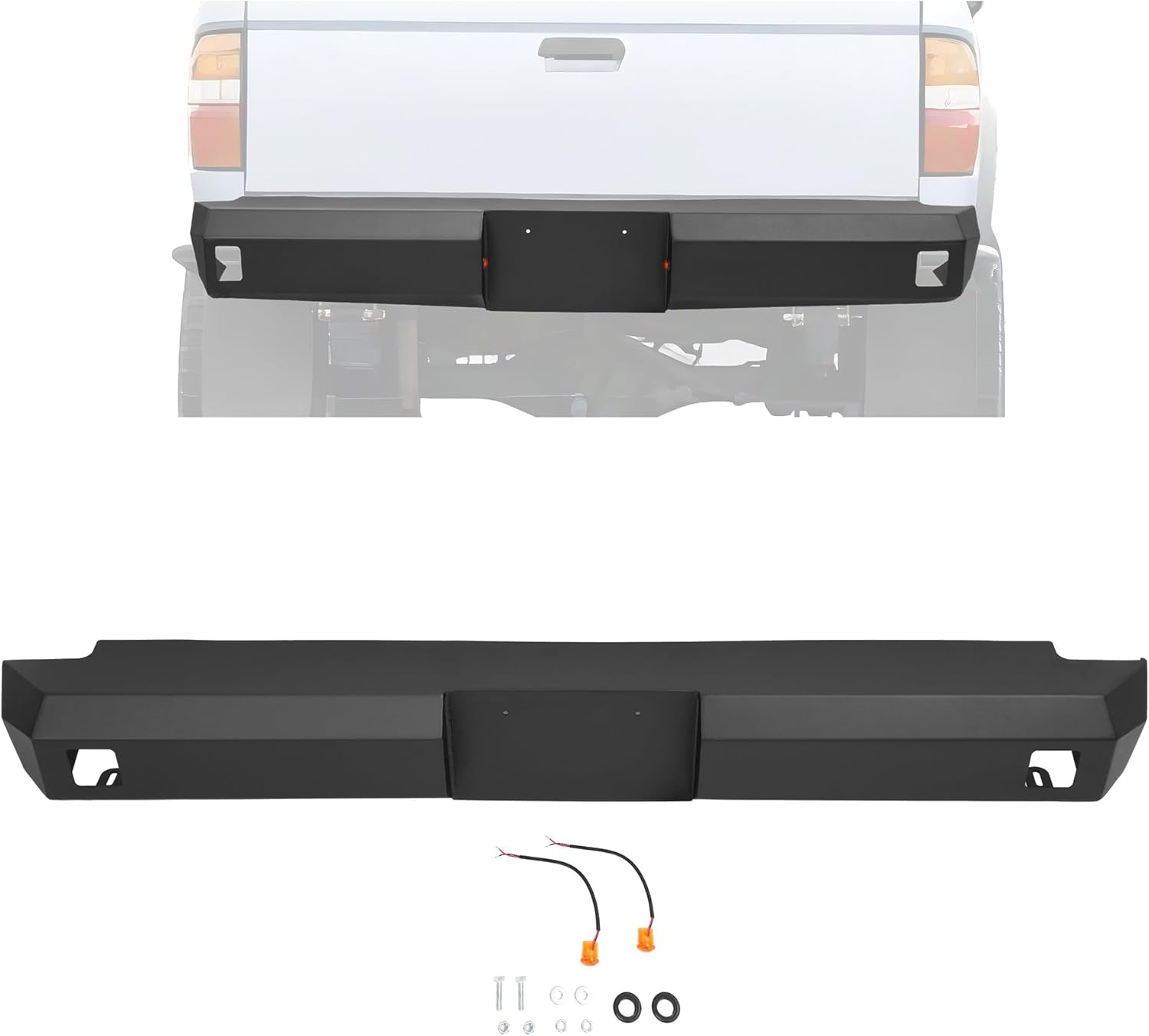 MR.GOP-Rear Bumper Compatible with 1995-2004 Toyota Tacoma 1st Gen Fits 3 inch cube led pods (not included) Steel Powder Coated Black