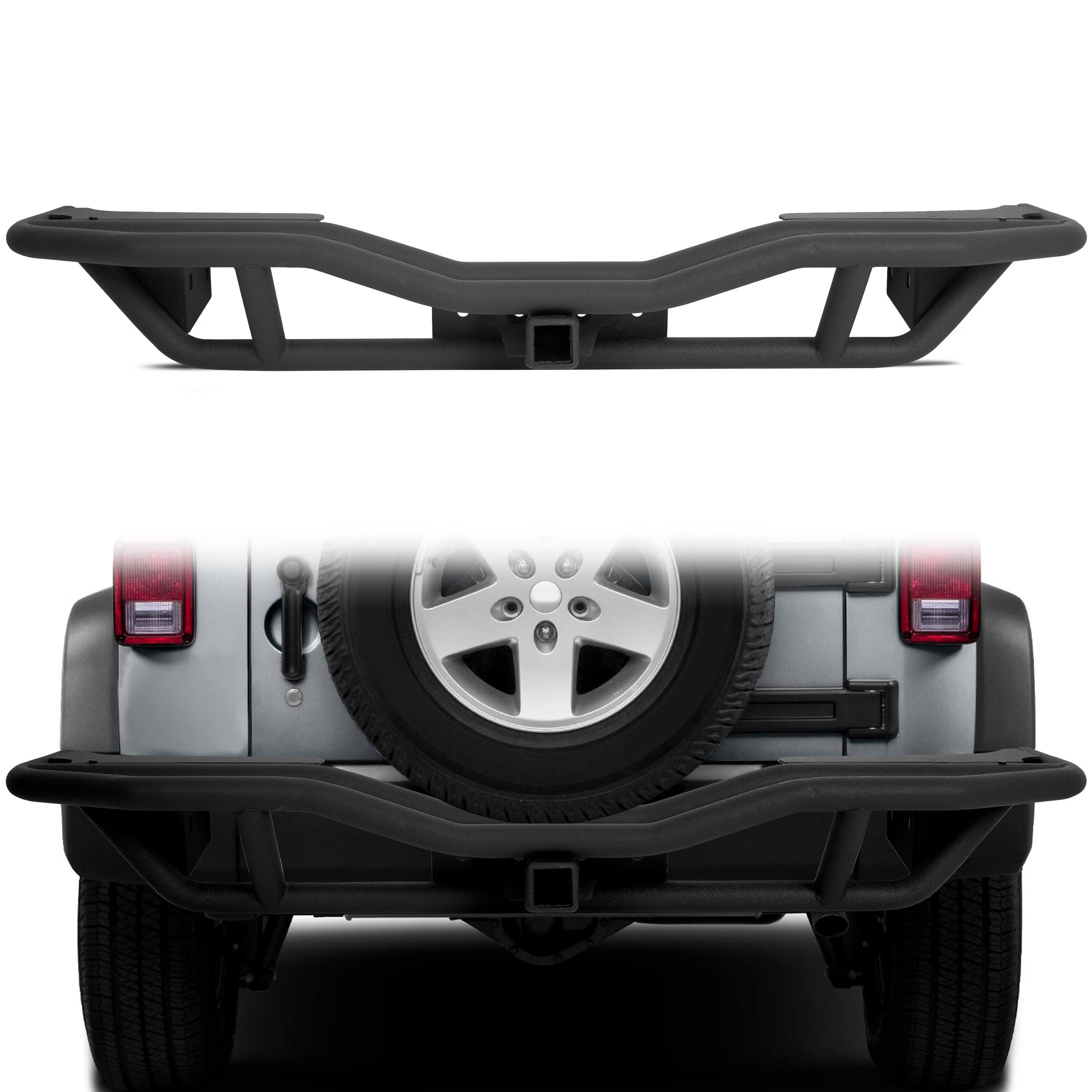 MR.GOP-2007-2018 Jeep Wrangler JK Black Textured Rear Bumper Guard